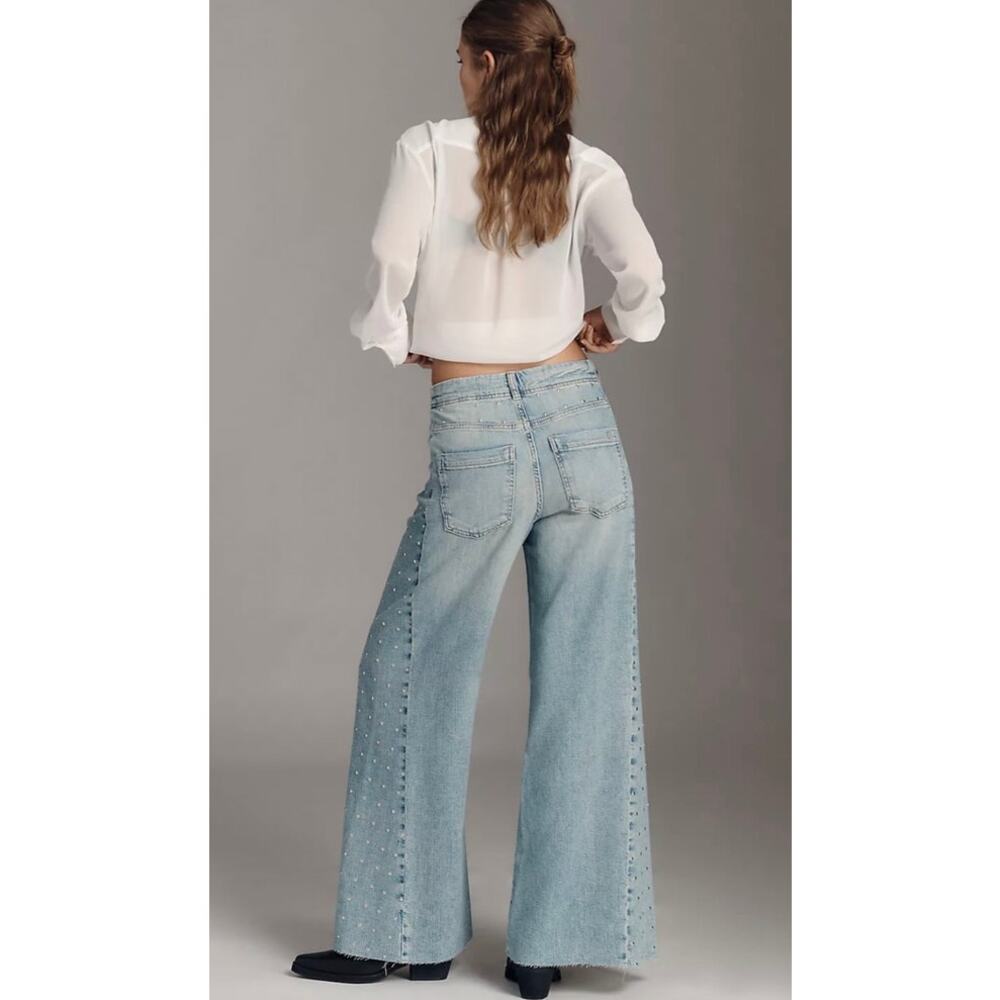 Pilcro The Adi Mid-Rise Studded Flare Jeans Size 29 - Picture 2 of 9
